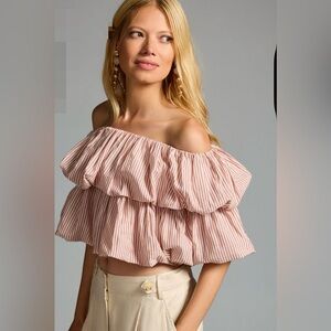By Anthropologie Off-The-Shoulder Bubble Top Women’s size XS Boho Vacation
